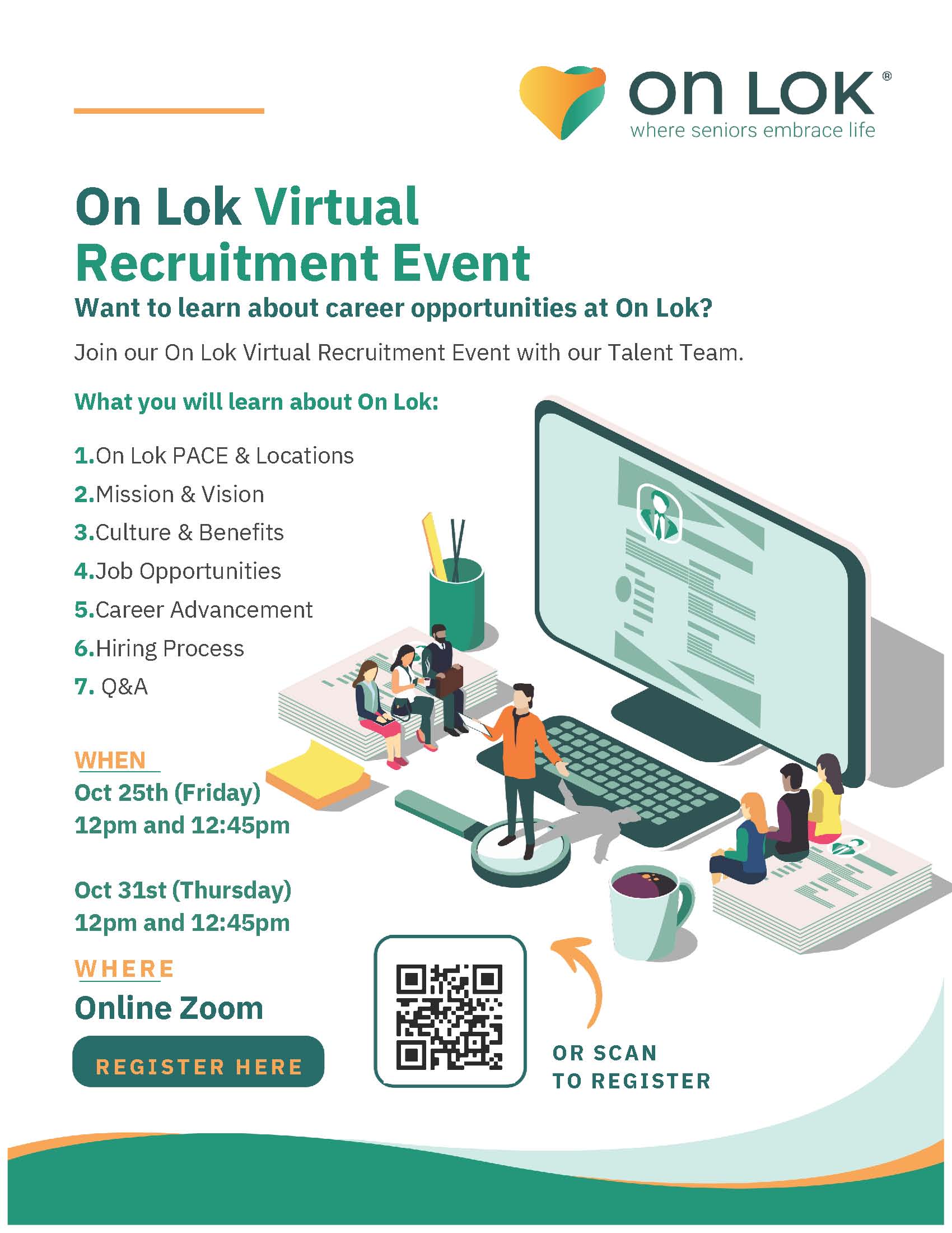 On Lok Virtual Recruitment Event – Virtual Event – October 25 and October 31, 2024