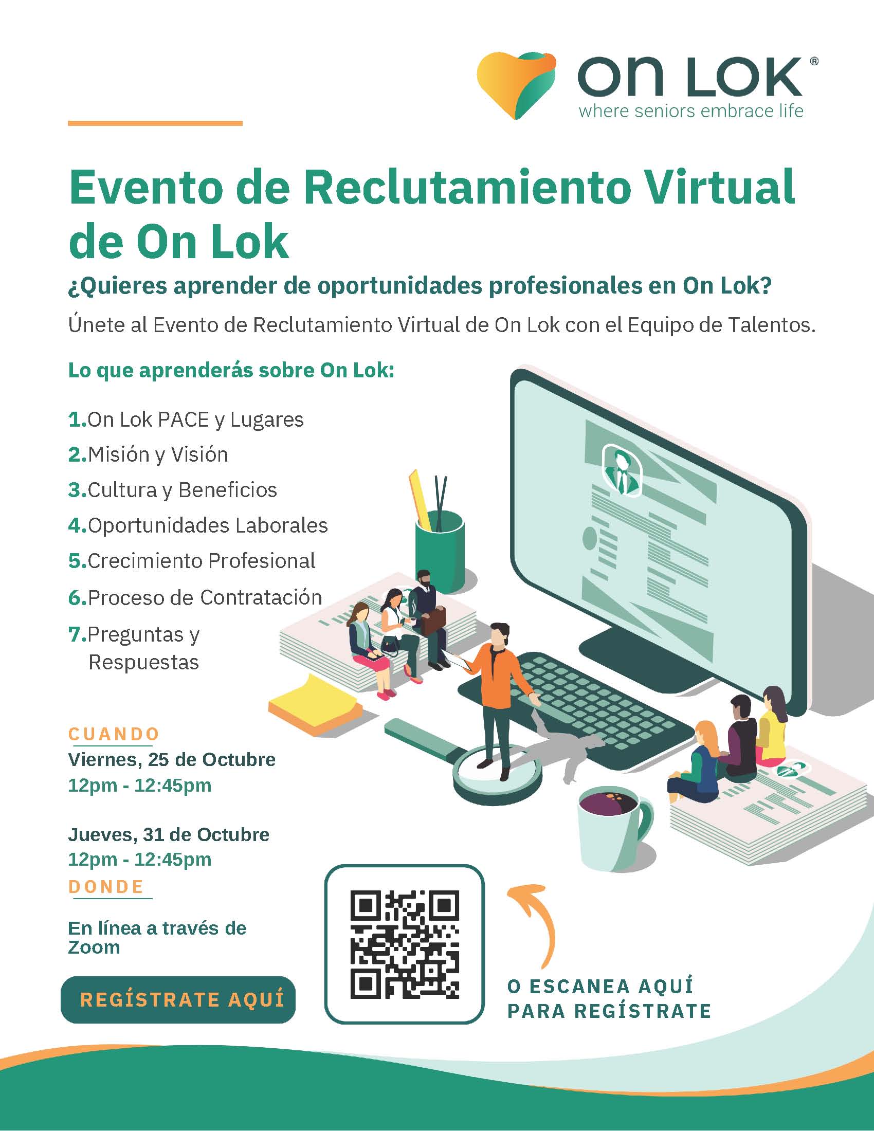 On Lok Virtual Recruitment Event – Virtual Event – October 25 and October 31, 2024