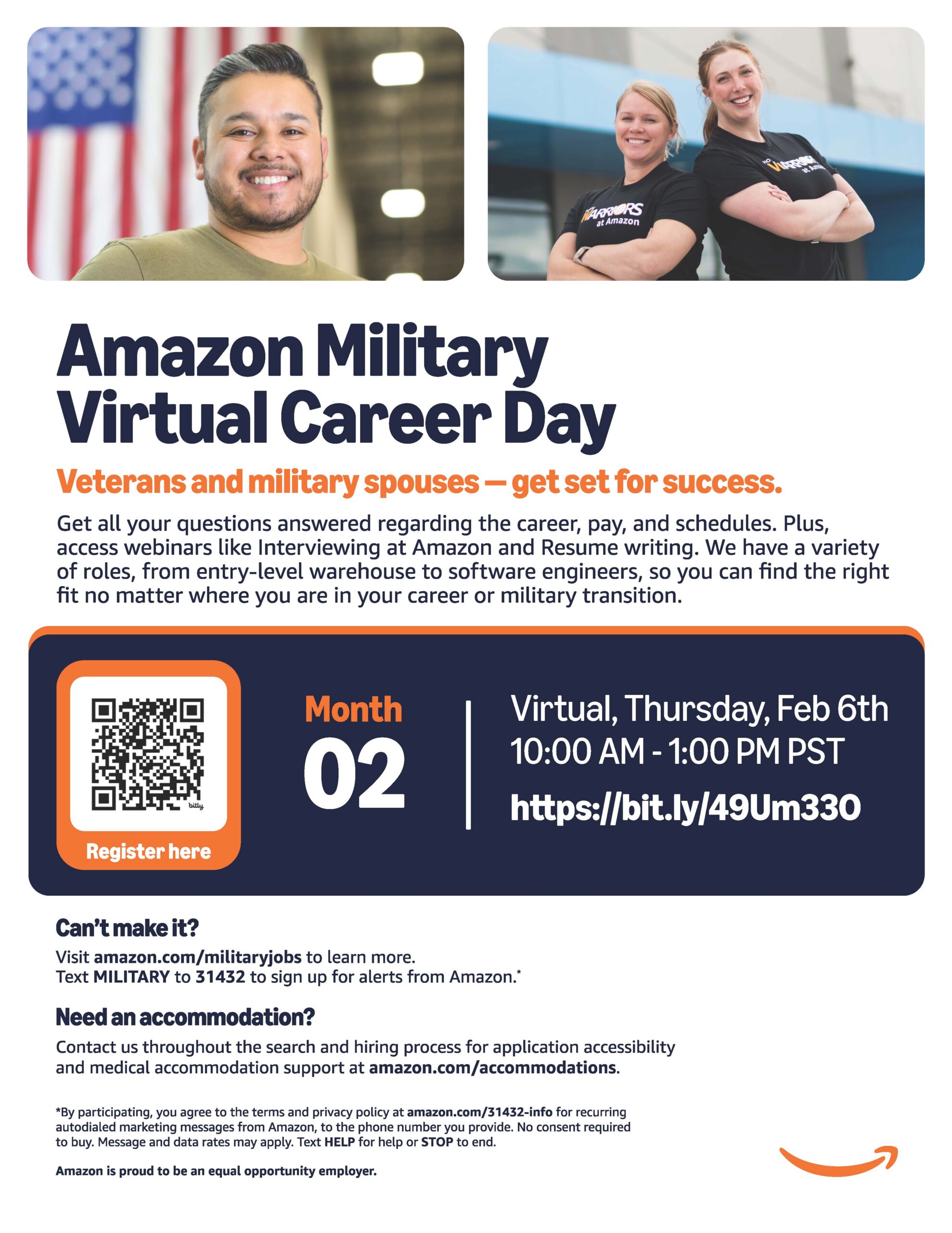 Amazon Military Career Day - Virtual Event - February 6, 2025